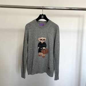 Polo by Ralph Lauren Gray Sweater with Bear Design
